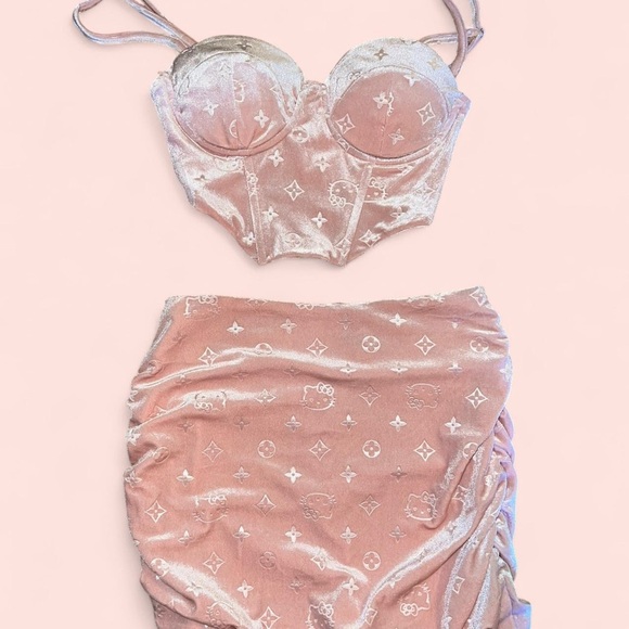 Dolls Kill Dresses & Skirts - Dolls Kill Pink Velvet Two-Piece Dress